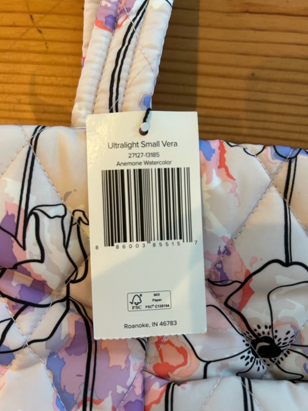 Vera Bradley Quilted Small Tote with Zipper - Picture 3 of 5